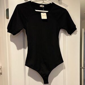 Free People Black Bodysuit